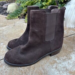 Lands' End Boot Sz 6B Chelsea Brown Leather Women